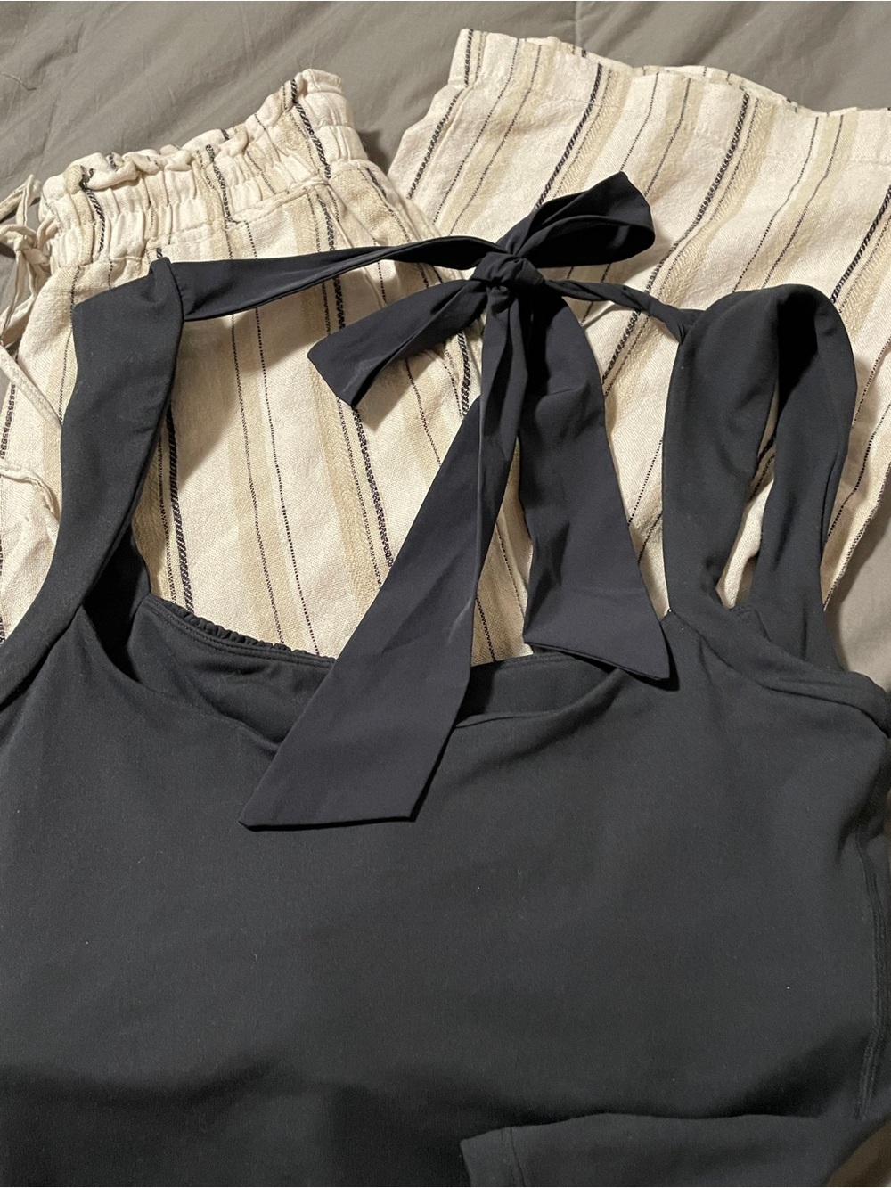 New Blogilates Black Tie-Strap Tank Top size S/Womens Love Tree linen pants - Picture 4 of 12